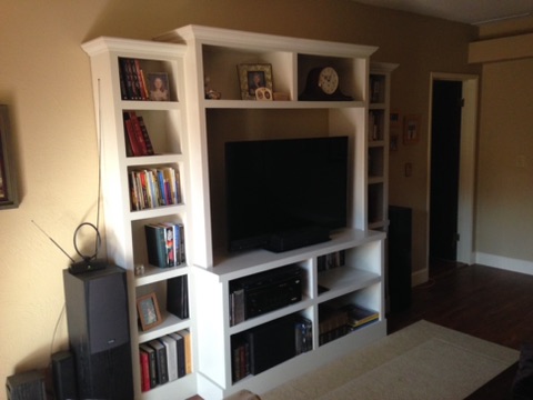 built ins and shelves.